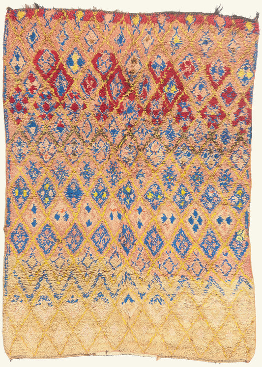6 x 9 - Peach Vintage Boujad Moroccan Rug - 21933