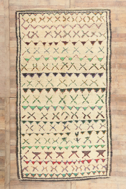 6 x 11 - Ivory Vintage Azilal Moroccan Rug - 21934