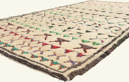 6 x 11 - Ivory Vintage Azilal Moroccan Rug - 21934