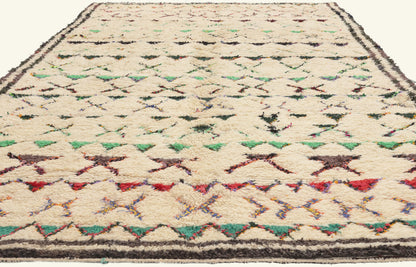 6 x 11 - Ivory Vintage Azilal Moroccan Rug - 21934
