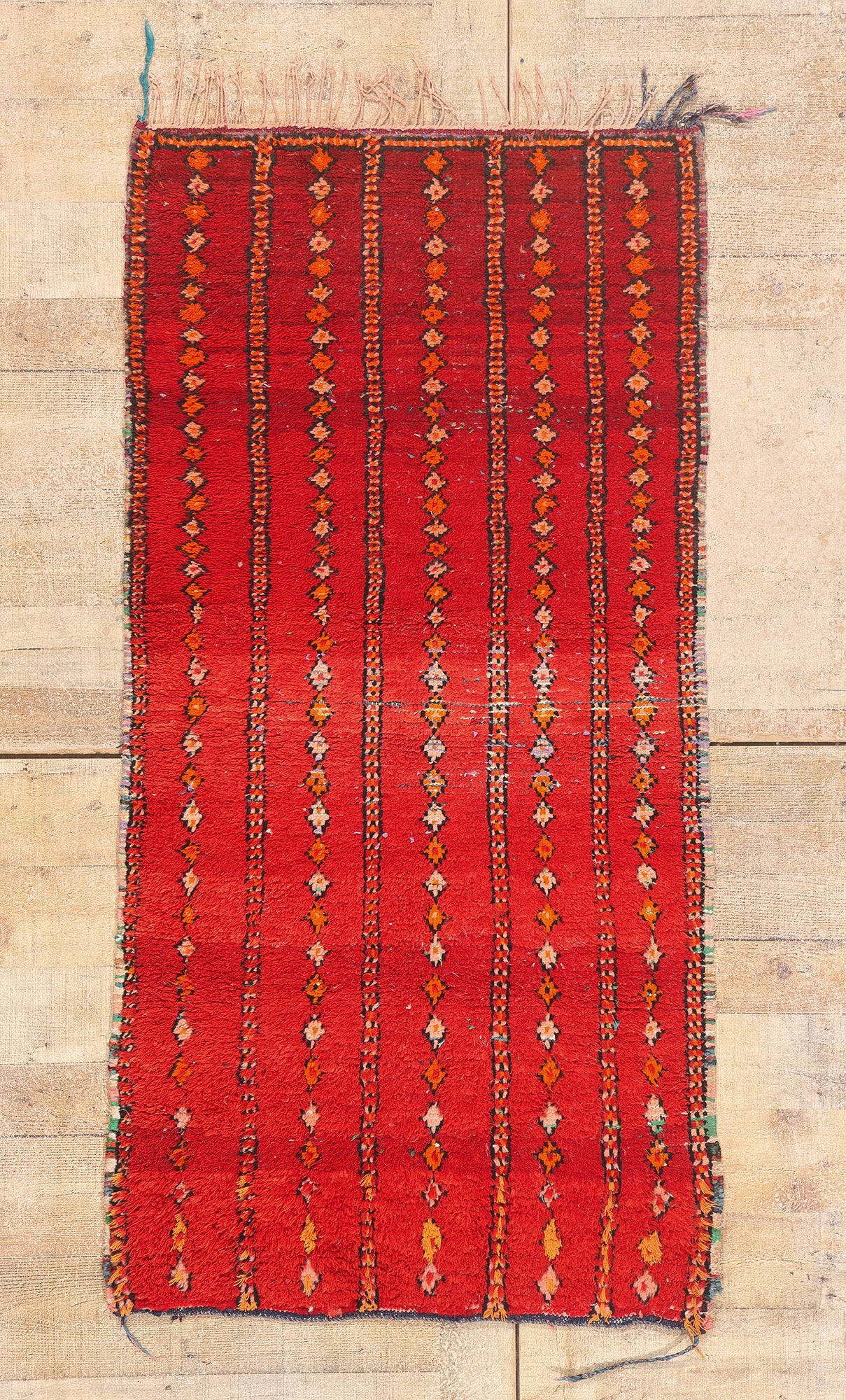 3 x 5 - Red Vintage Boujad Moroccan Rug - 21935