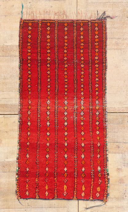 3 x 5 - Red Vintage Boujad Moroccan Rug - 21935
