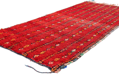 3 x 5 - Red Vintage Boujad Moroccan Rug - 21935