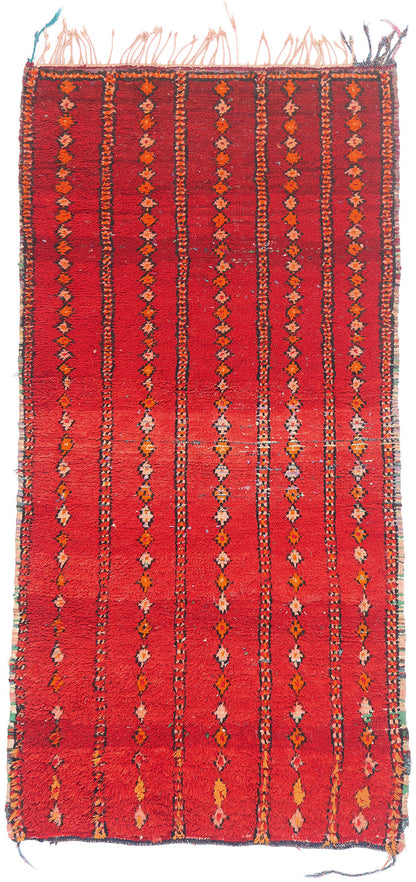3 x 5 - Red Vintage Boujad Moroccan Rug - 21935
