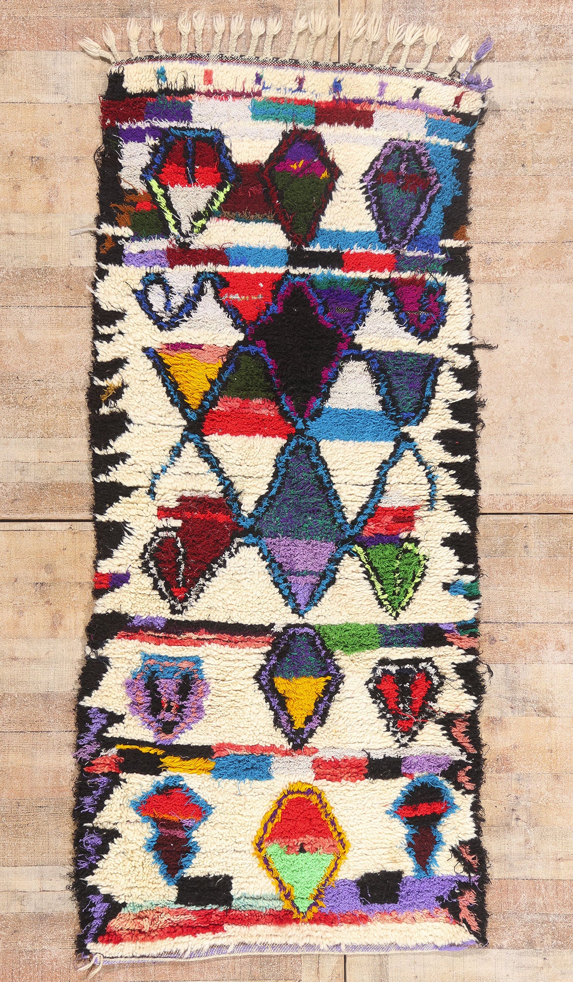 3 x 7 - Ivory Vintage Azilal Moroccan Rug - 21936