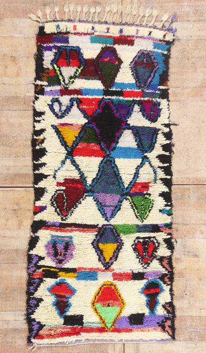 3 x 7 - Ivory Vintage Azilal Moroccan Rug - 21936