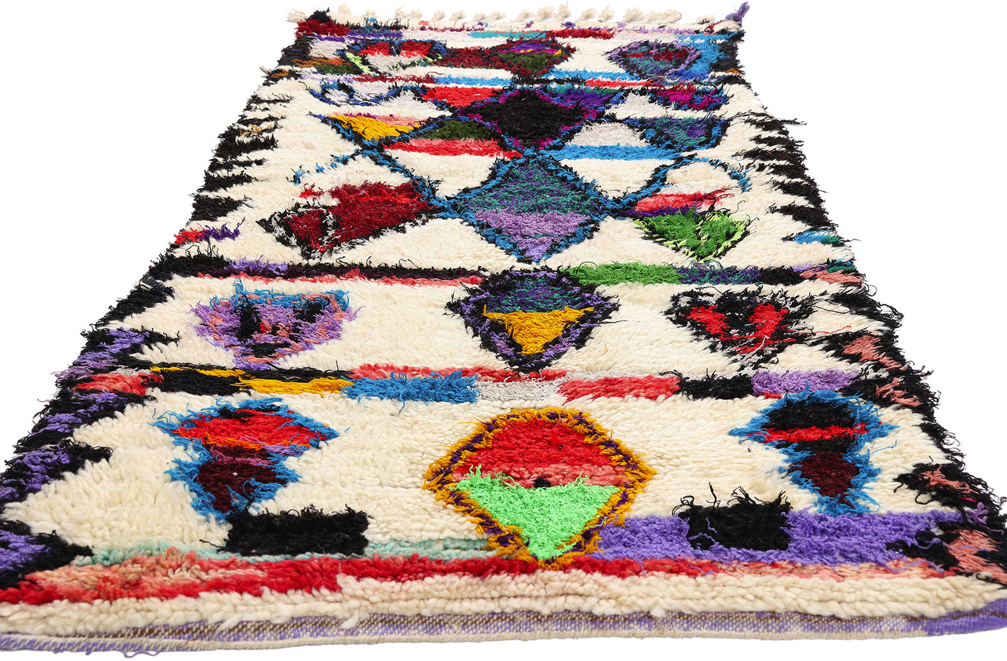 3 x 7 - Ivory Vintage Azilal Moroccan Rug - 21936