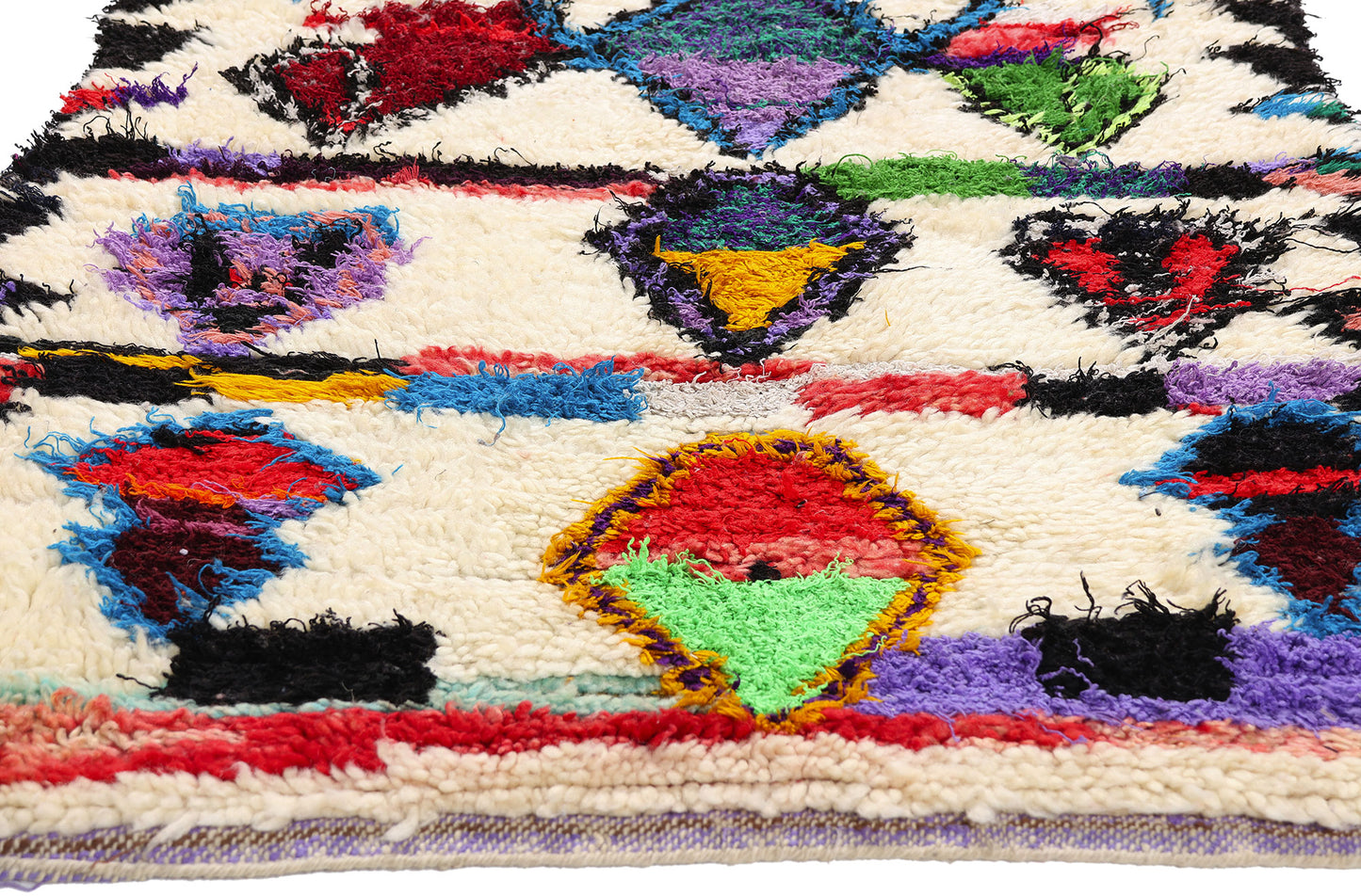 3 x 7 - Ivory Vintage Azilal Moroccan Rug - 21936
