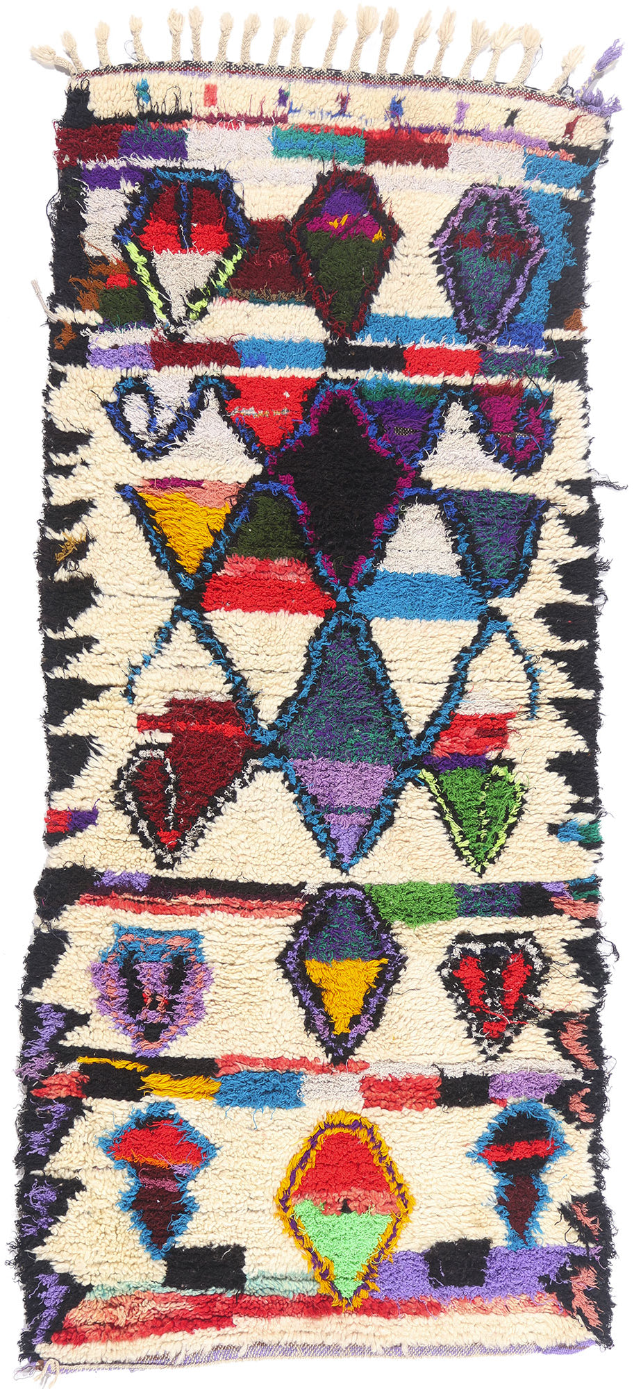 3 x 7 - Ivory Vintage Azilal Moroccan Rug - 21936