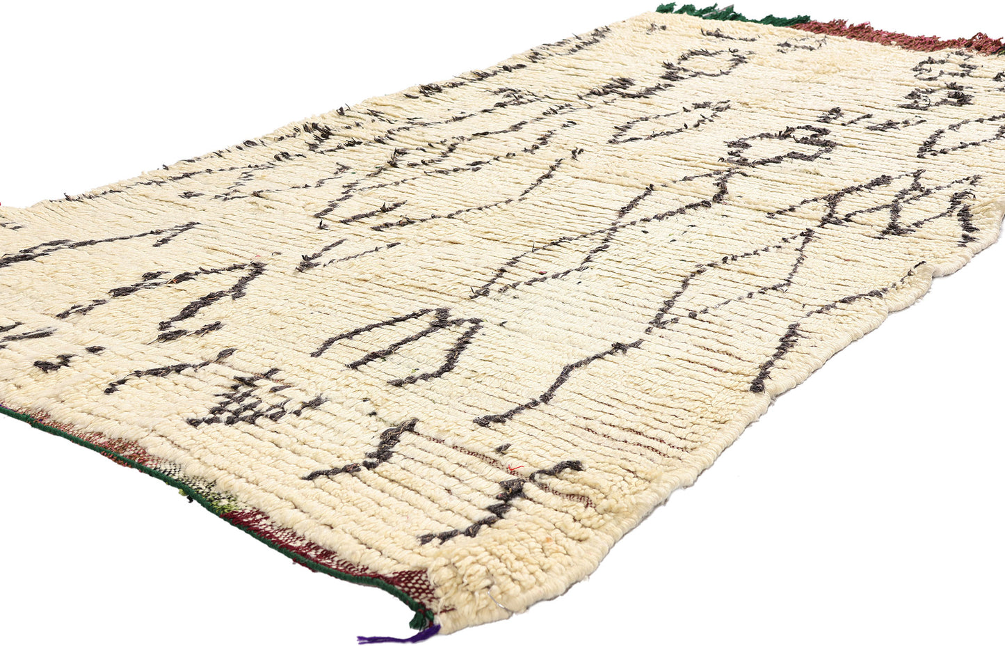 4 x 6 - Ivory Vintage Azilal Moroccan Rug - 21938
