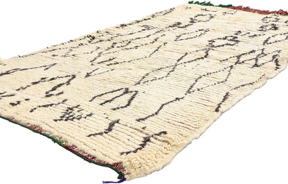 4 x 6 - Ivory Vintage Azilal Moroccan Rug - 21938