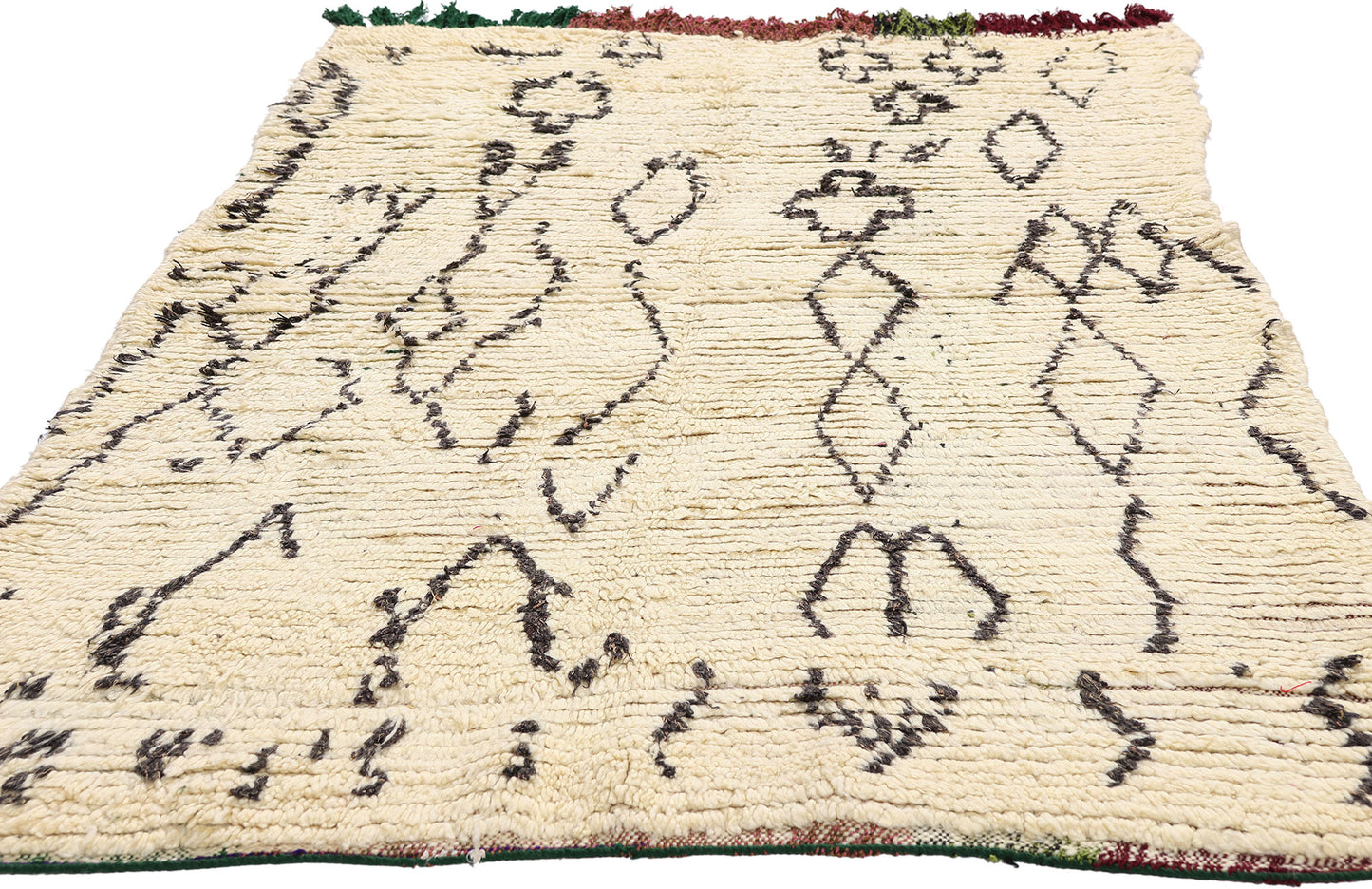 4 x 6 - Ivory Vintage Azilal Moroccan Rug - 21938