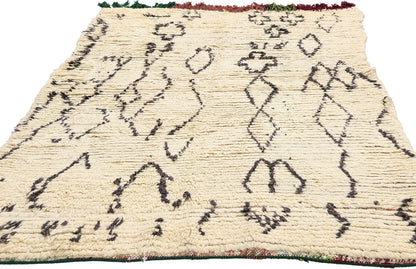 4 x 6 - Ivory Vintage Azilal Moroccan Rug - 21938
