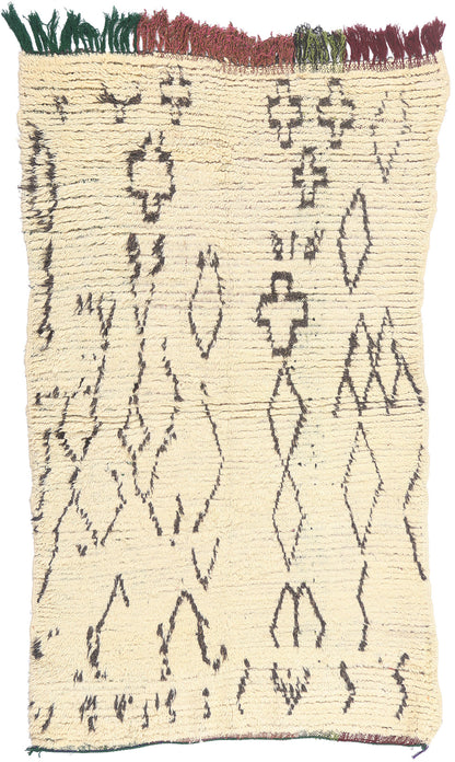 4 x 6 - Ivory Vintage Azilal Moroccan Rug - 21938