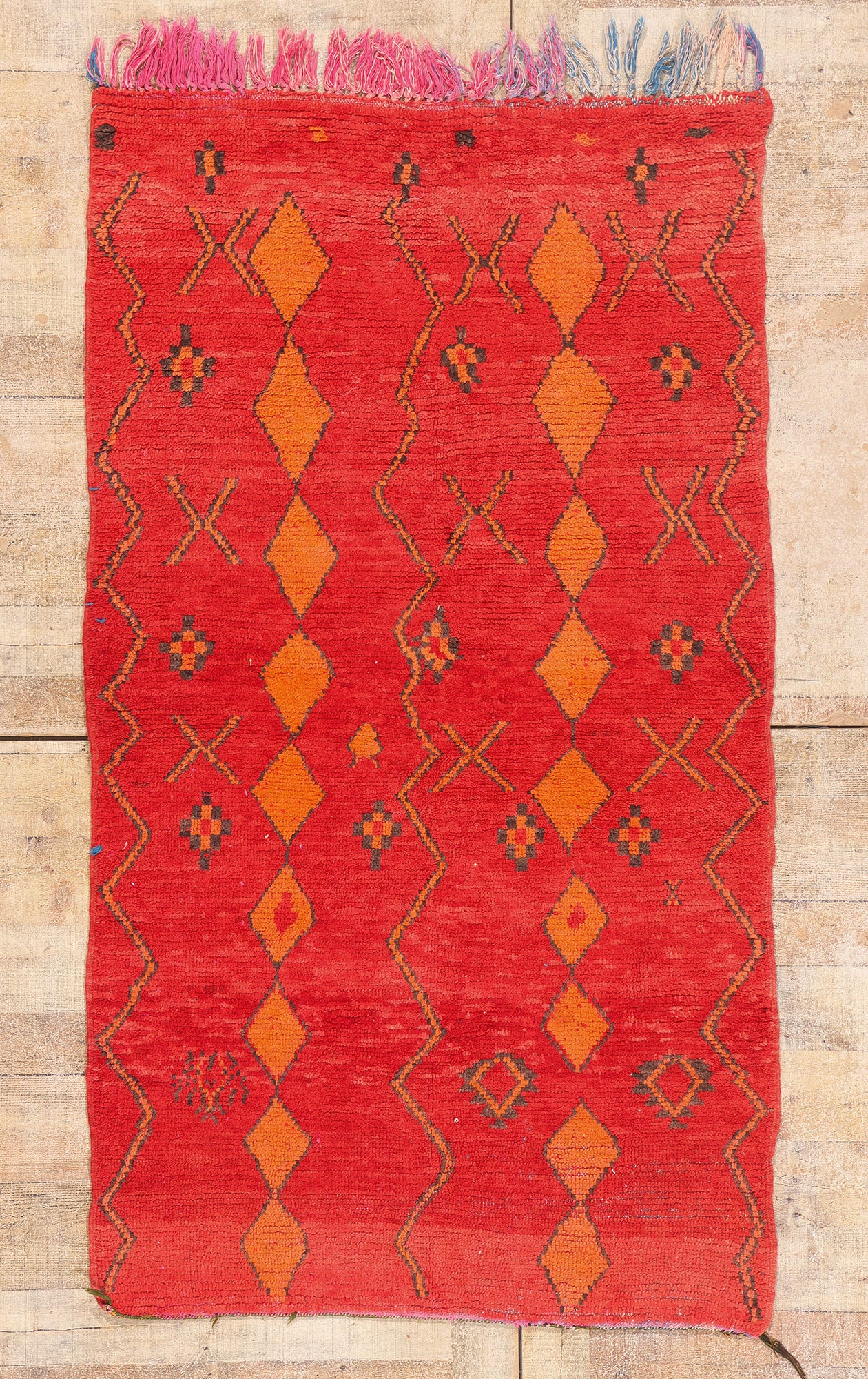 3 x 6 - Red Vintage Boujad Moroccan Rug - 21939