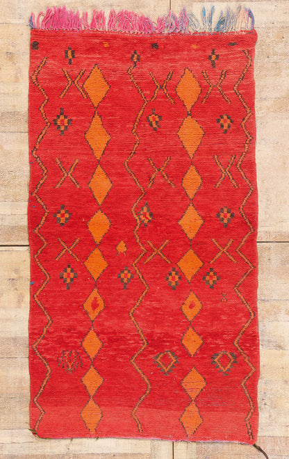 3 x 6 - Red Vintage Boujad Moroccan Rug - 21939