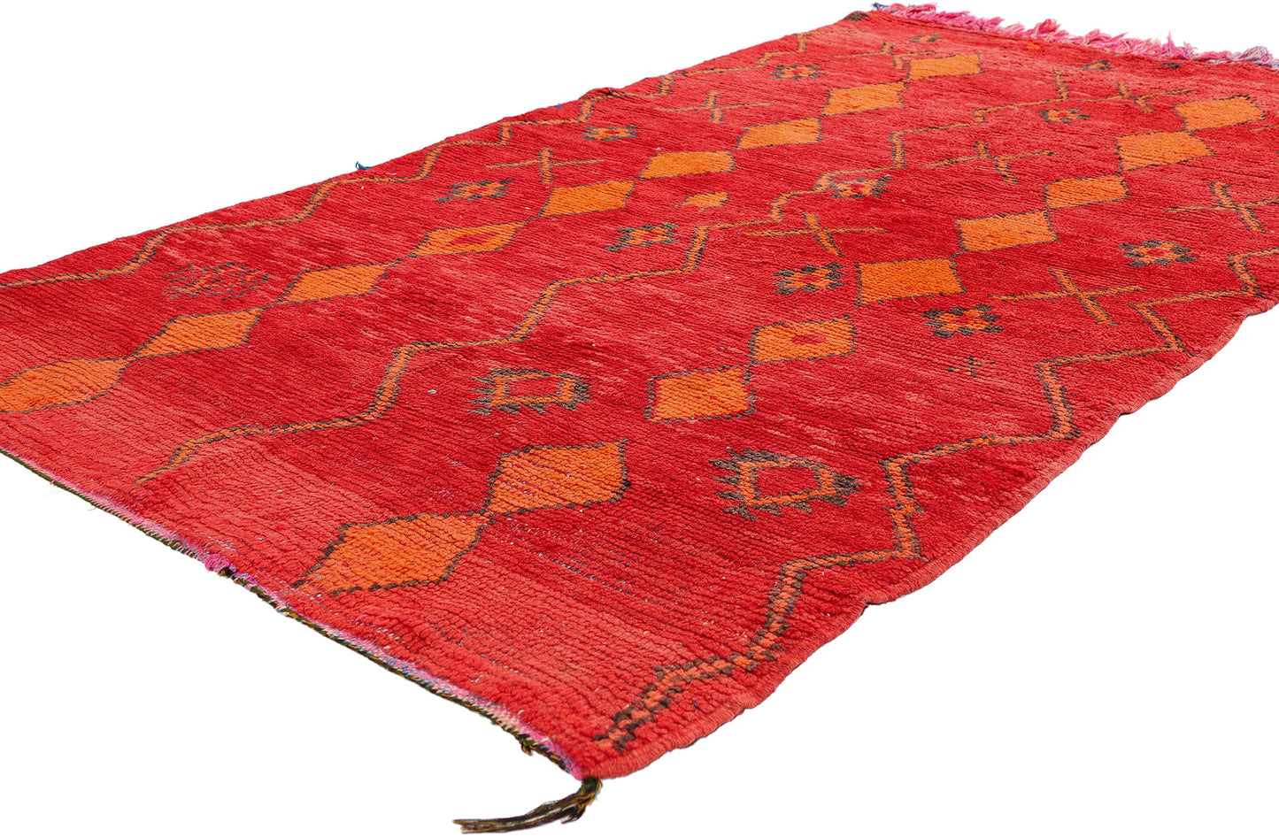 3 x 6 - Red Vintage Boujad Moroccan Rug - 21939