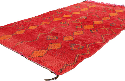 3 x 6 - Red Vintage Boujad Moroccan Rug - 21939