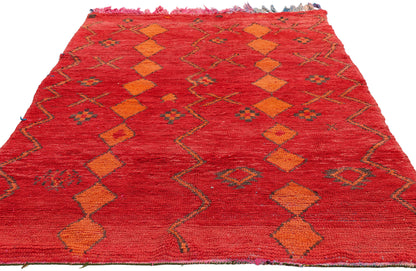 3 x 6 - Red Vintage Boujad Moroccan Rug - 21939