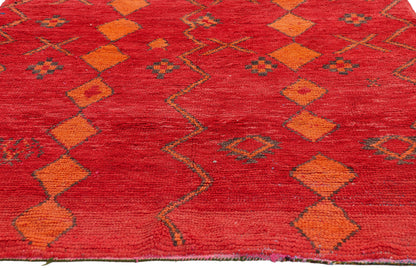 3 x 6 - Red Vintage Boujad Moroccan Rug - 21939