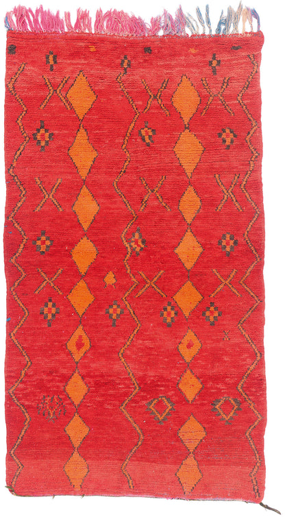 3 x 6 - Red Vintage Boujad Moroccan Rug - 21939