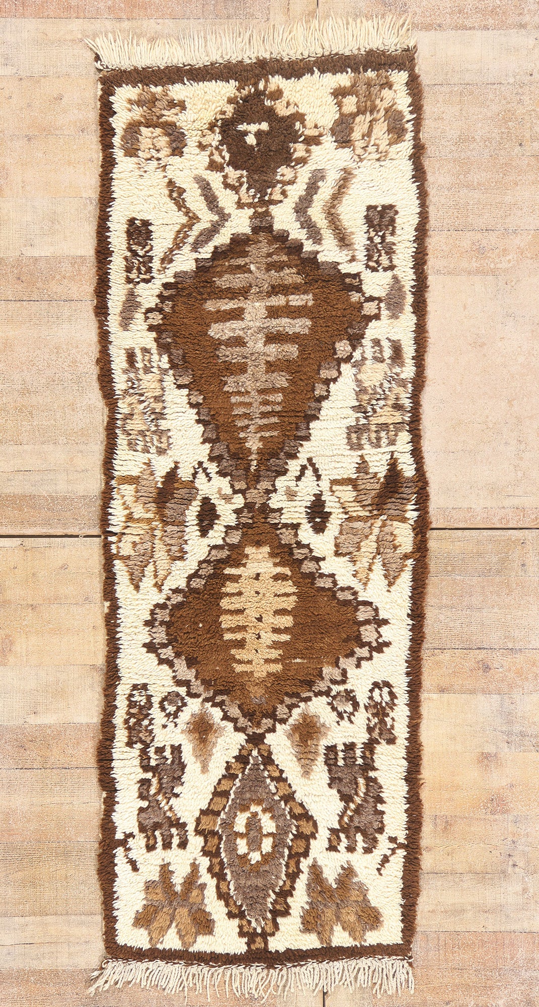2 x 7 - Ivory Vintage Azilal Moroccan Rug - 21940