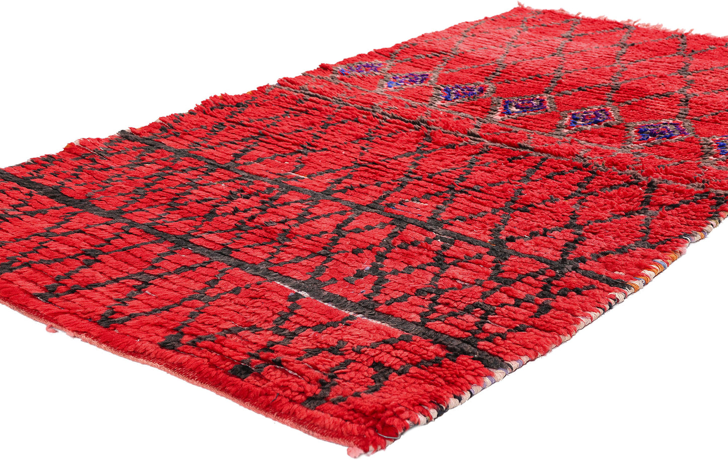 3 x 5 - Red Vintage Boujad Moroccan Rug - 21941