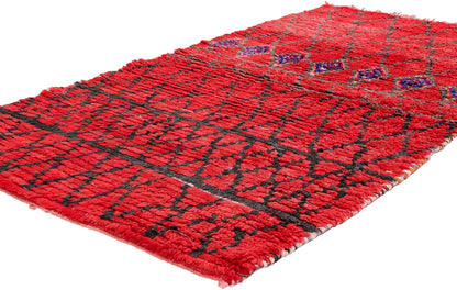 3 x 5 - Red Vintage Boujad Moroccan Rug - 21941