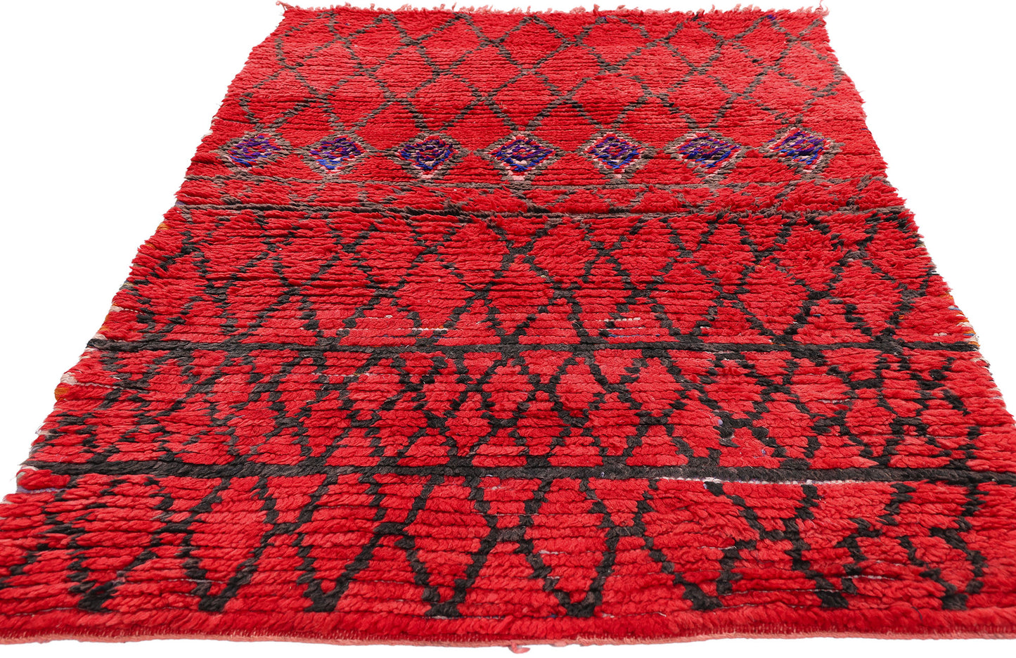 3 x 5 - Red Vintage Boujad Moroccan Rug - 21941