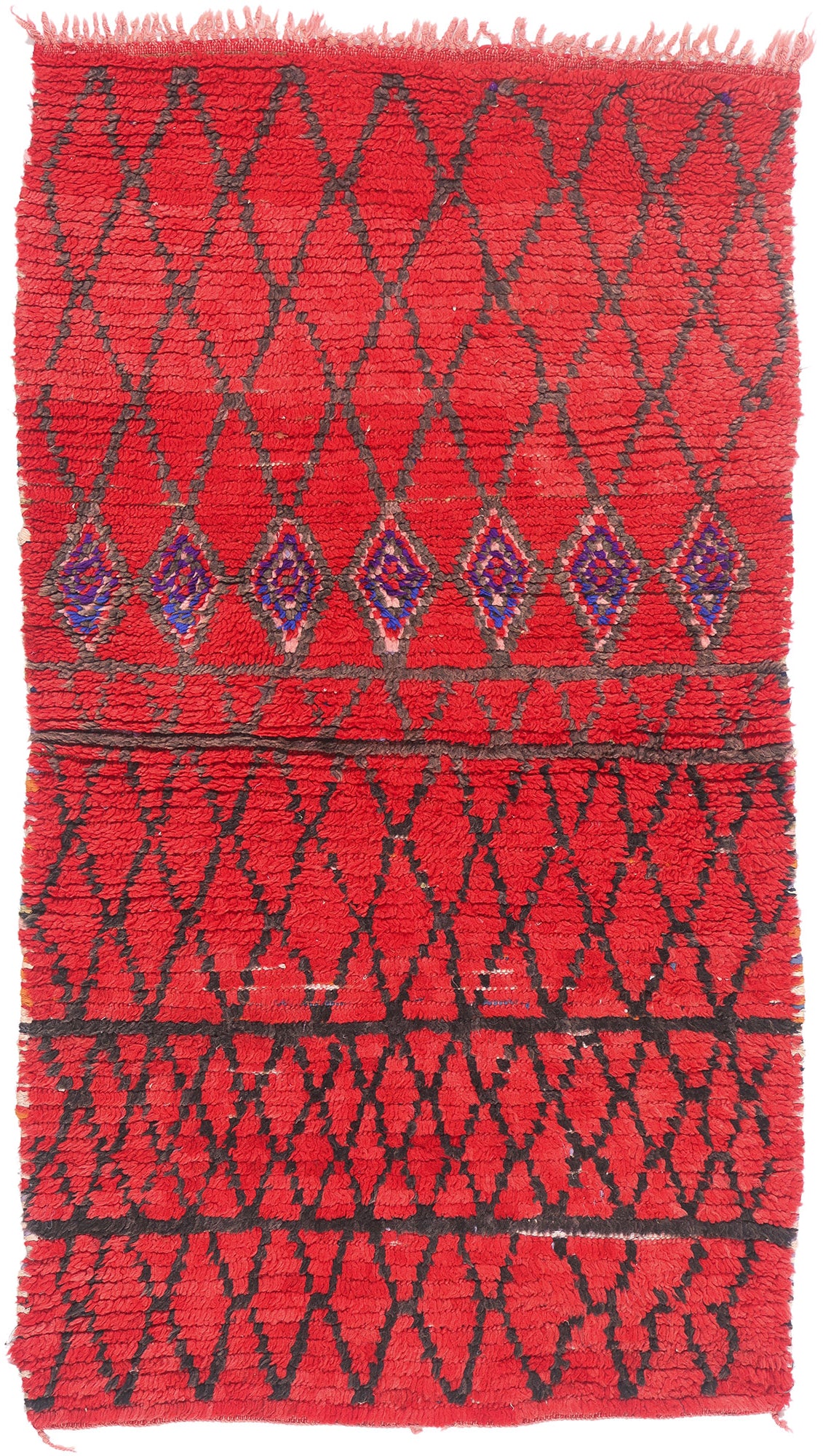 3 x 5 - Red Vintage Boujad Moroccan Rug - 21941