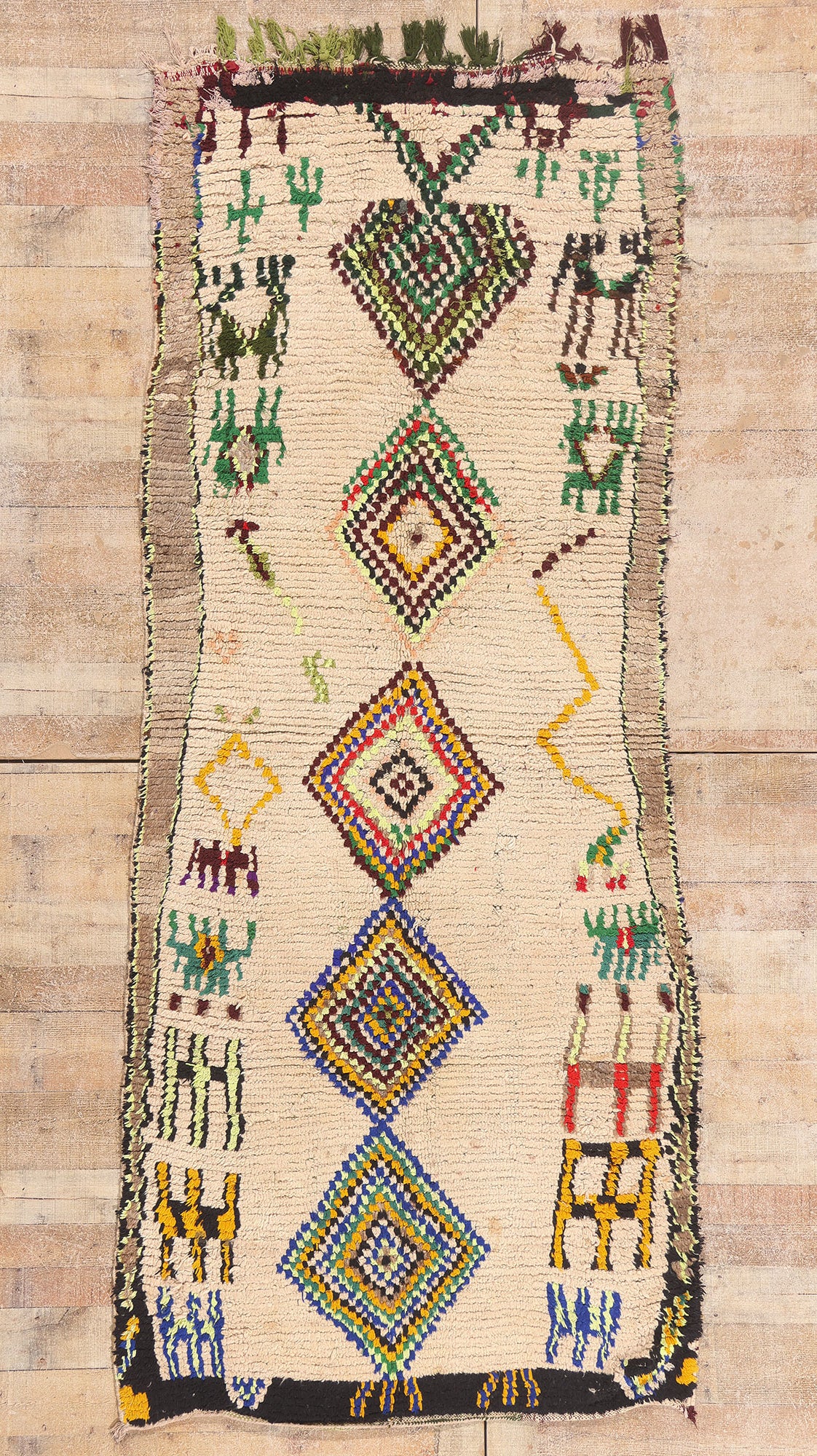 4 x 9 - Ivory Vintage Azilal Moroccan Rug - 21942