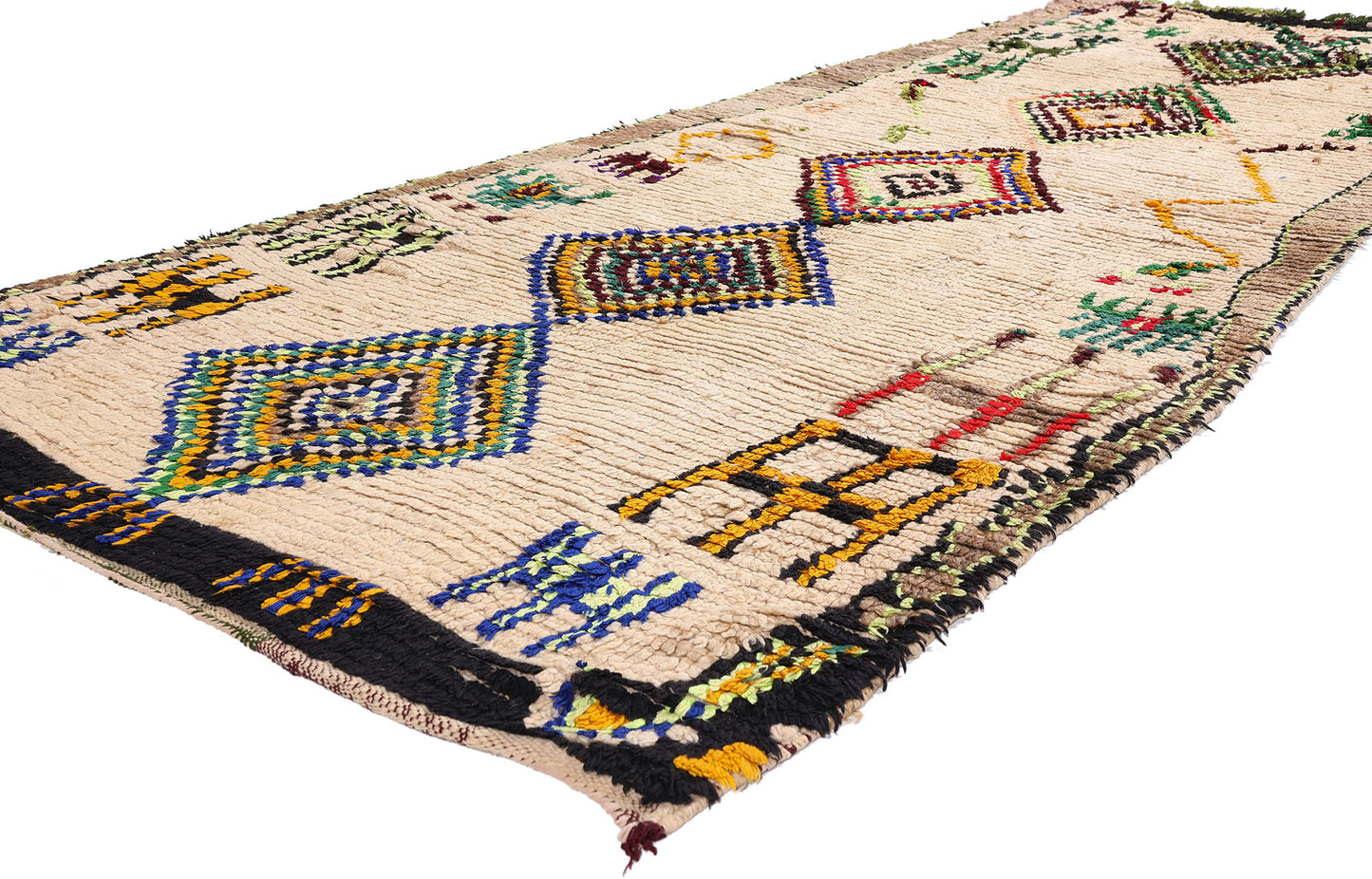 4 x 9 - Ivory Vintage Azilal Moroccan Rug - 21942