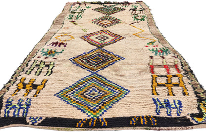 4 x 9 - Ivory Vintage Azilal Moroccan Rug - 21942