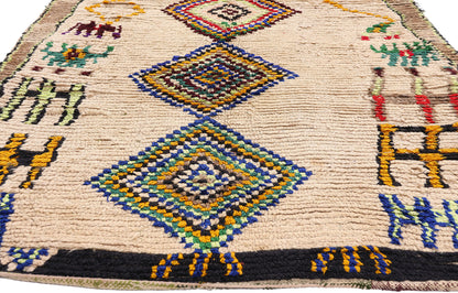 4 x 9 - Ivory Vintage Azilal Moroccan Rug - 21942