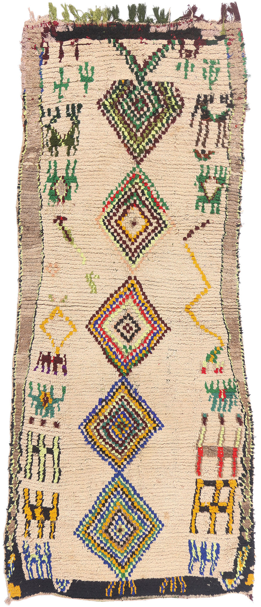 4 x 9 - Ivory Vintage Azilal Moroccan Rug - 21942