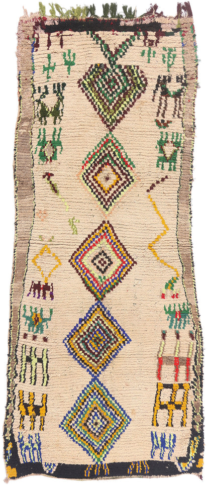 4 x 9 - Ivory Vintage Azilal Moroccan Rug - 21942