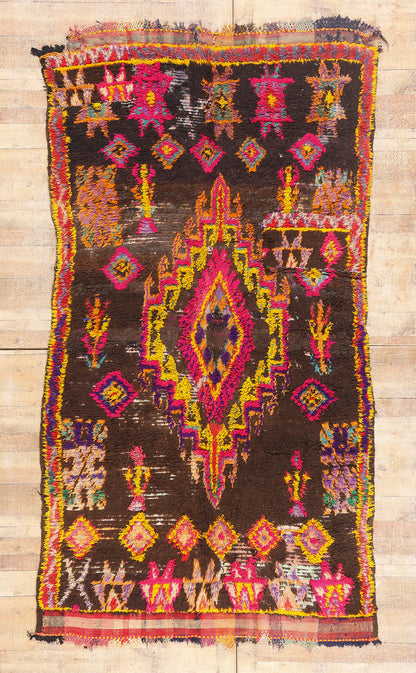 6 x 10 - Brown Vintage Azilal Moroccan Rug - 21946
