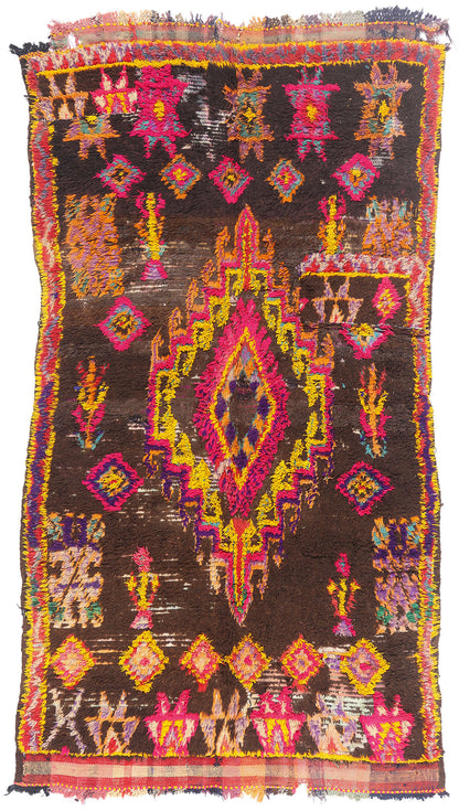6 x 10 - Brown Vintage Azilal Moroccan Rug - 21946