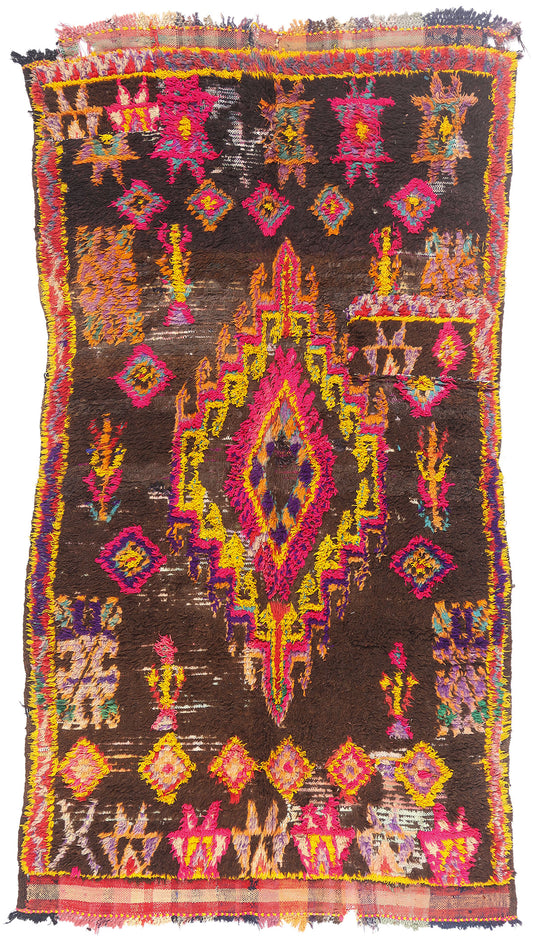 6 x 10 - Brown Vintage Azilal Moroccan Rug - 21946
