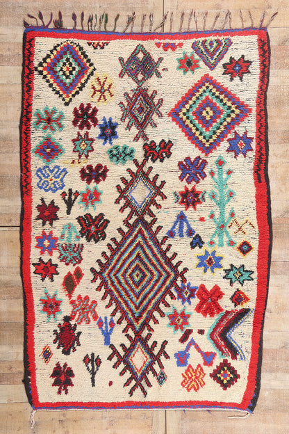 6 x 9 - Ivory Vintage Azilal Moroccan Rug - 21947