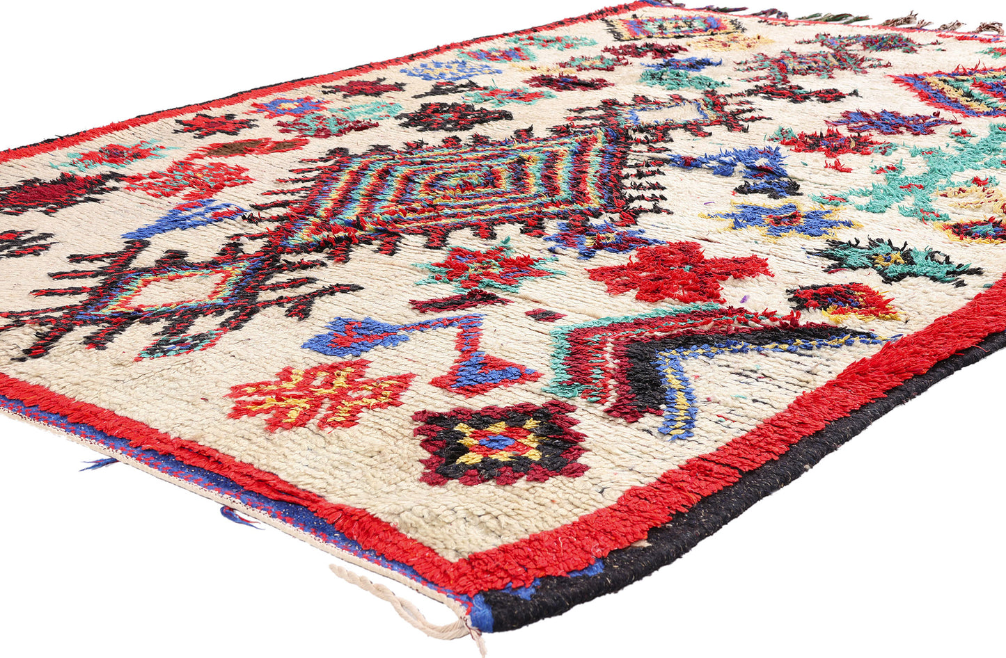 6 x 9 - Ivory Vintage Azilal Moroccan Rug - 21947