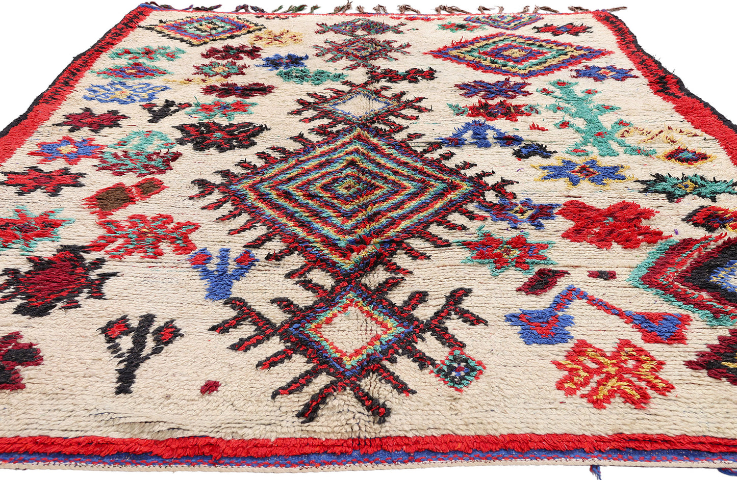 6 x 9 - Ivory Vintage Azilal Moroccan Rug - 21947