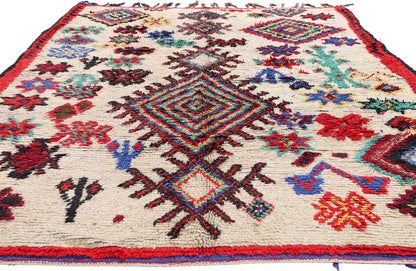 6 x 9 - Ivory Vintage Azilal Moroccan Rug - 21947