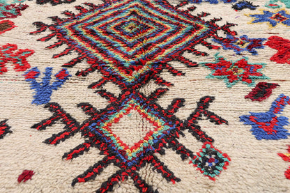 6 x 9 - Ivory Vintage Azilal Moroccan Rug - 21947