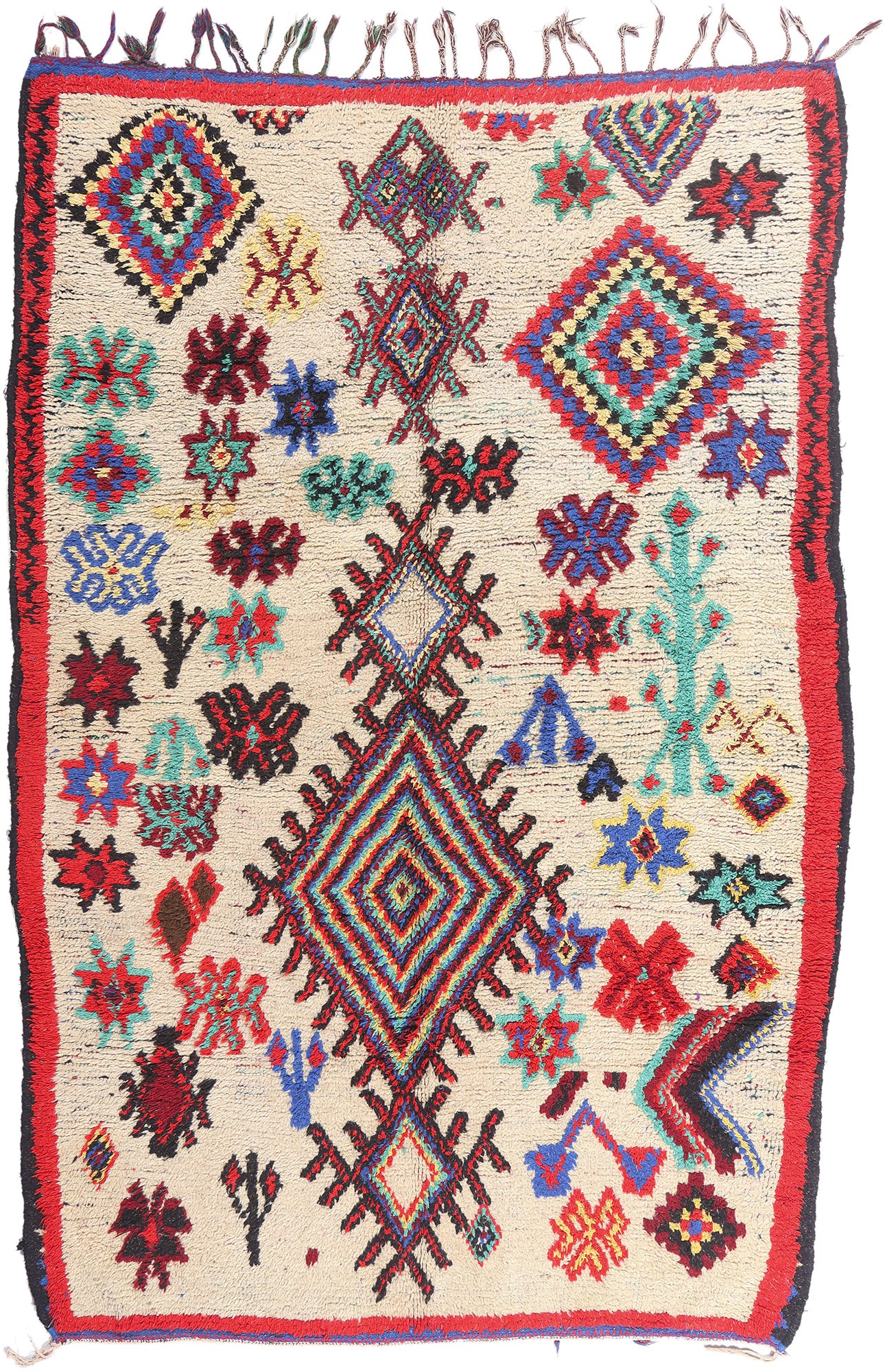 6 x 9 - Ivory Vintage Azilal Moroccan Rug - 21947