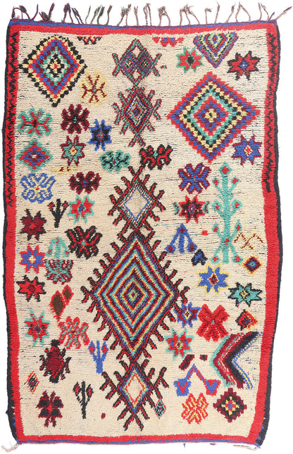 6 x 9 - Ivory Vintage Azilal Moroccan Rug - 21947
