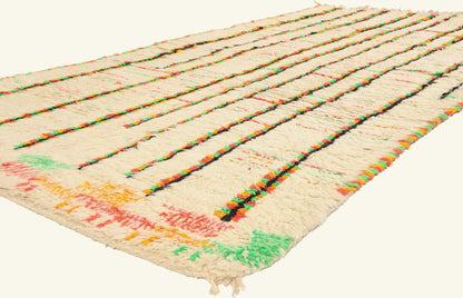 5 x 10 - Ivory Vintage Azilal Moroccan Rug - 21948