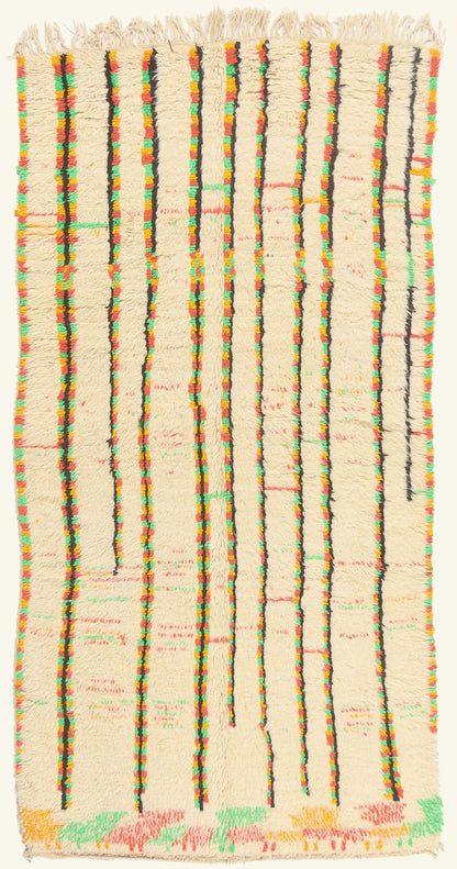 5 x 10 - Ivory Vintage Azilal Moroccan Rug - 21948