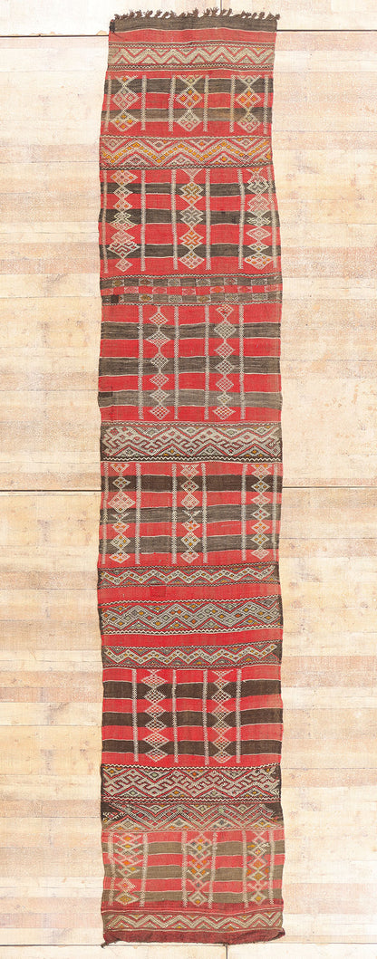 3 x 16 - Red Vintage Zemmour Moroccan Kilim Rug - 21949