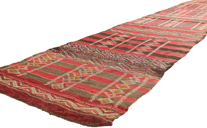 3 x 16 - Red Vintage Zemmour Moroccan Kilim Rug - 21949